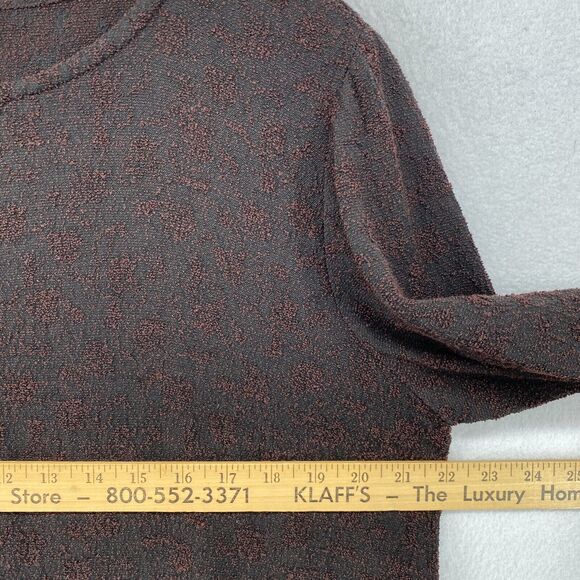 EILEEN FISHER Top M Viscose Blend Textured Crewneck Long Sleeve Brown USA VTG - Picture 11 of 13